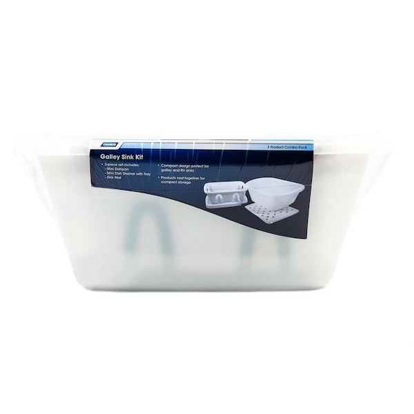 SINK KIT W/DISH DRAINER, DISH PAN & SINK MAT